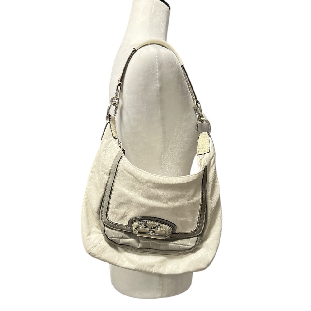 COACH Kristin Leather Snakeskin Hobo Bag